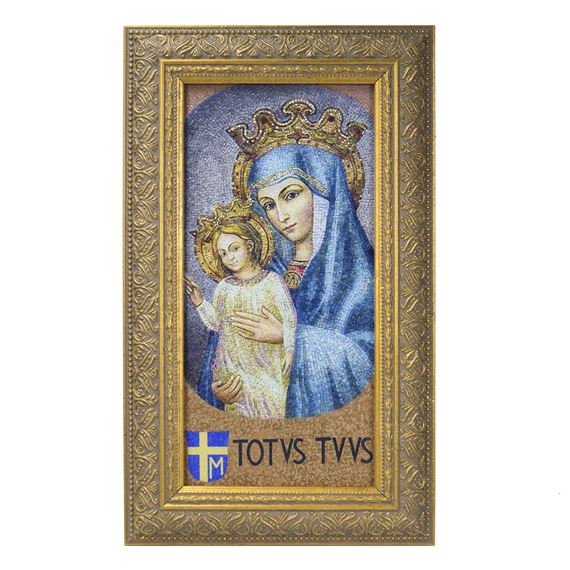 MATER ECCLESIAE WITH TOTUS TUUS FRAMED 7 1/2" X 12 1/2"