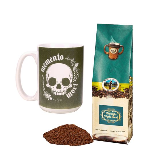 MYSTIC MONK MIDNIGHT VIGILS COFFEE & MEMENTO MORI MUG SET