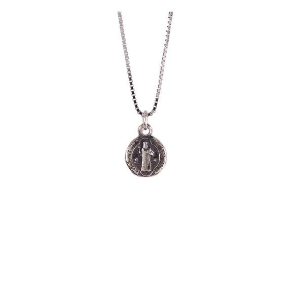STERLING SILVER NECKLACE WITH ST. BENEDICT MEDAL