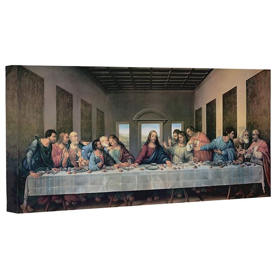 LAST SUPPER BY DA VINCI GALLERY WRAPPED CANVAS -  16" X 8"