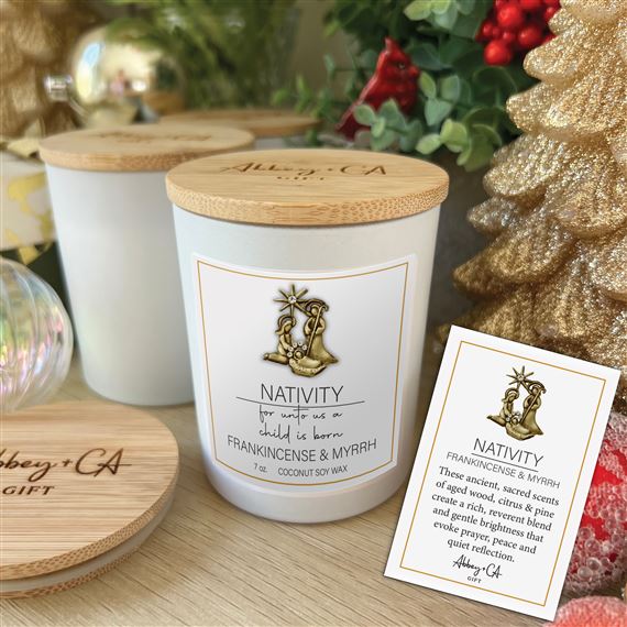 NATIVITY (FRANKINCENSE & MYRRH) CANDLE - 3 1/2" H