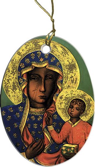OUR LADY OF CZESTOCHOWA PORCELAIN ORNAMENT