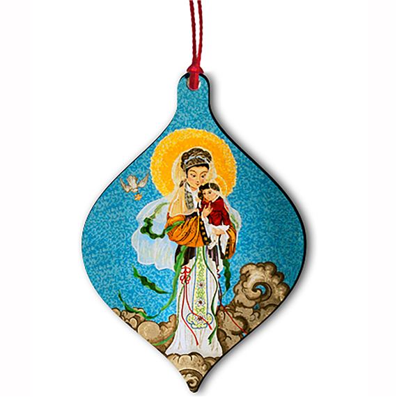 OUR LADY OF CHINA WOOD ORNAMENT