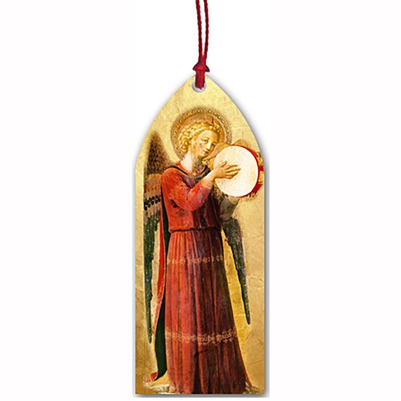 FRA ANGELICO ANGEL WITH TAMBOURINE WOOD ORNAMENT