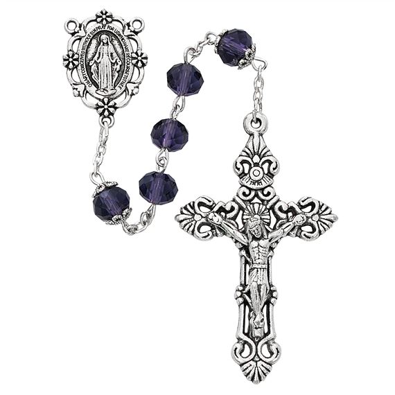SUN-CUT AMETHYST BEAD ROSARY
