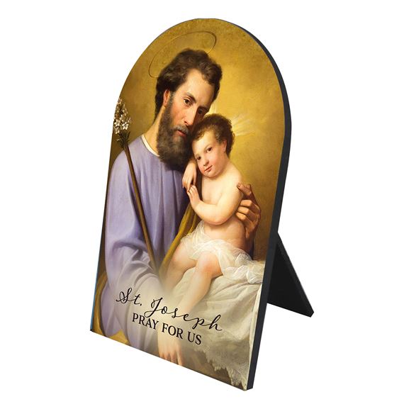 ST. JOSEPH AND THE INFANT JESUS ARCHED PLAQUE