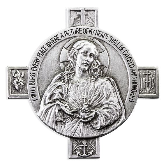 SACRED HEART OF JESUS PEWTER VISOR CLIP