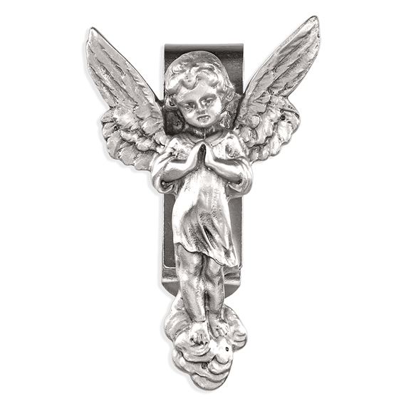 GUARDIAN ANGEL PEWTER VISOR CLIP