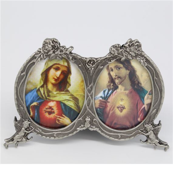 TWO HEARTS PEWTER FRAME