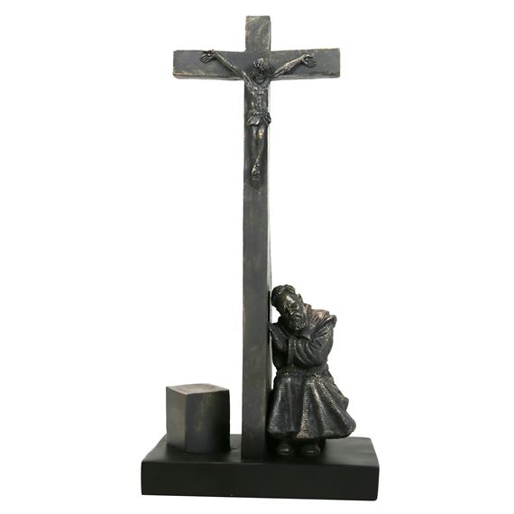 ST. PIO - BRONZED SCULPTURE - 13 1/2"