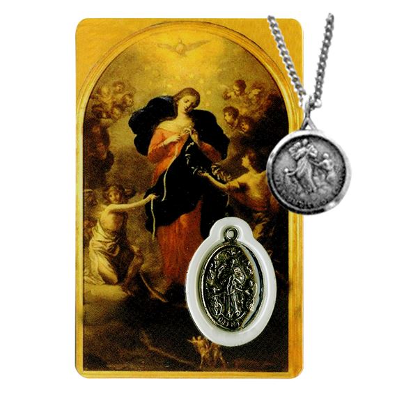 MARY UNDOER OF KNOTS PENDANT AND PRAYER CARD