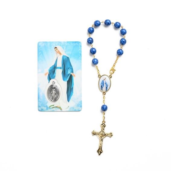 OUR LADY OF GRACE AUTO ROSARY WITH PRAYER CARD