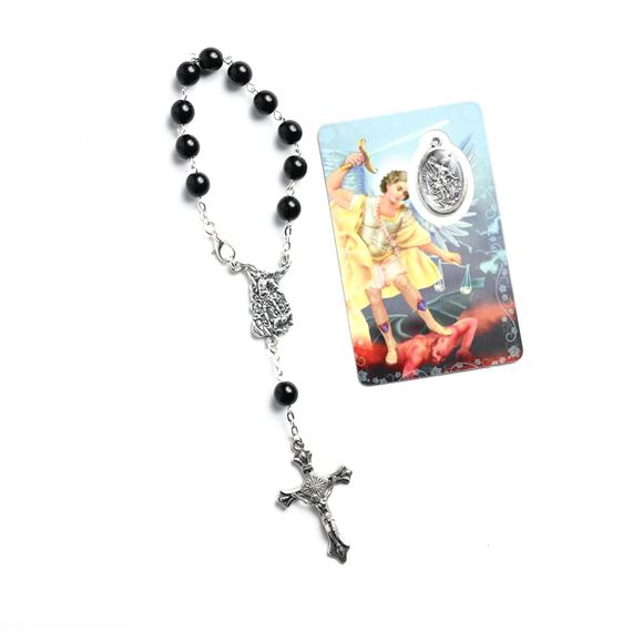 ST. MICHAEL AUTO ROSARY WITH PRAYER CARD