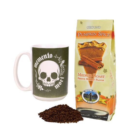 MYSTIC MONK PUMPKIN SPICE COFFEE & MEMENTO MORI MUG SET