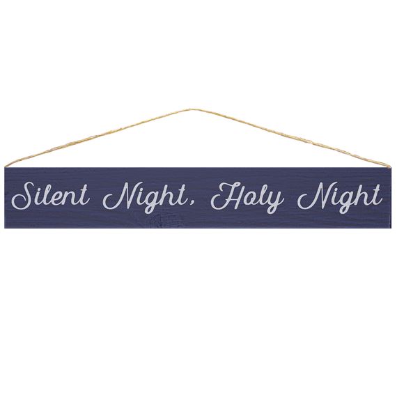 SILENT NIGHT RUSTIC WOOD PLAQUE