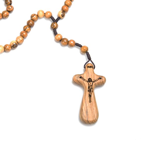 OLIVE WOOD COMFORT ROSARY - JESUS LOVES YOU!