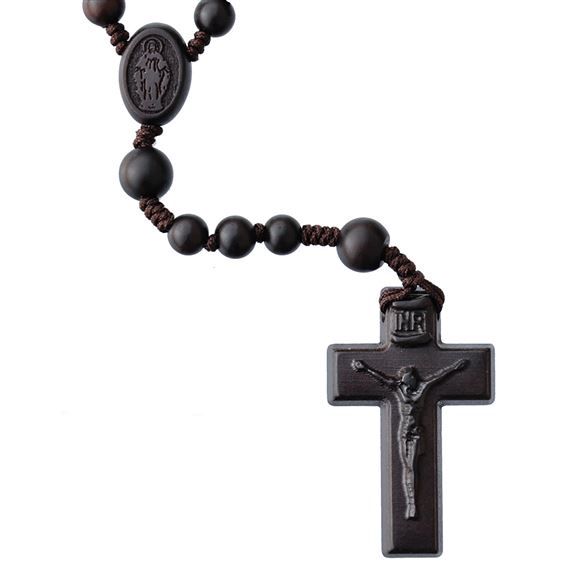 6MM DARK JUJUBE WOOD BEAD ROSARY