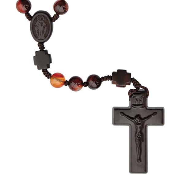 AGATE BEAD AND JUJUBE WOOD ROSARY