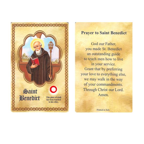 PRAYER TO SAINT BENEDICT - PRAYER CARD