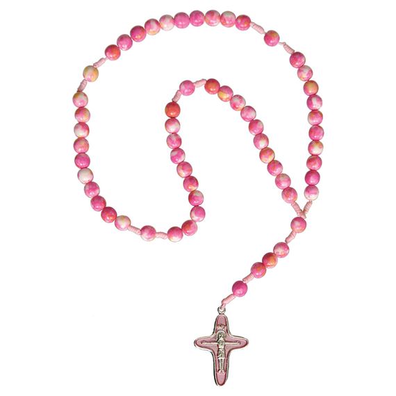 PINK GEMSTONE CORD ROSARY