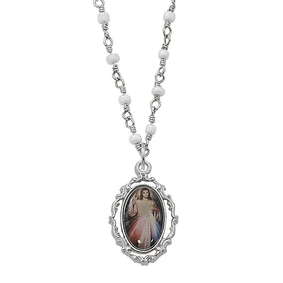 DIVINE MERCY BEADED NECKLACE