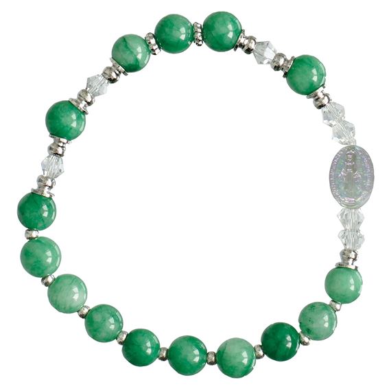 GREEN GEMSTONE ROSARY BRACELET