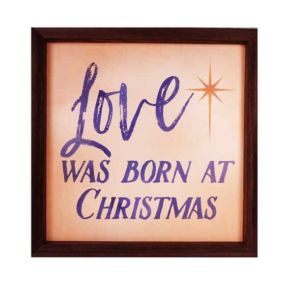 LOVE WAS BORN AT CHRISTMAS - FRAMED WALL PLAQUE