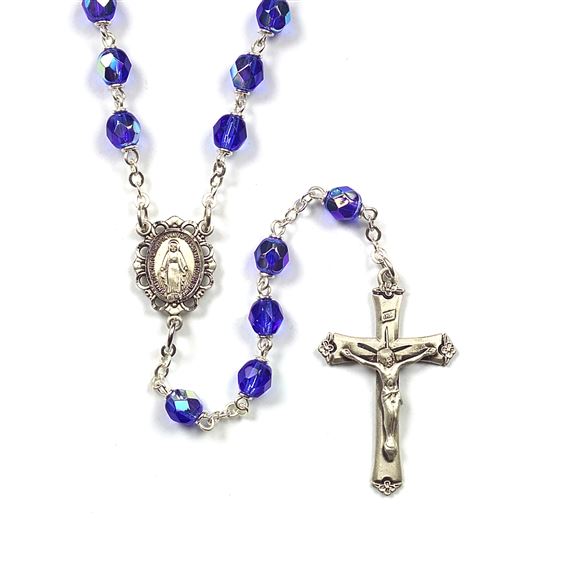 ZIRCON BIRTHSTONE ROSARY - DECEMBER