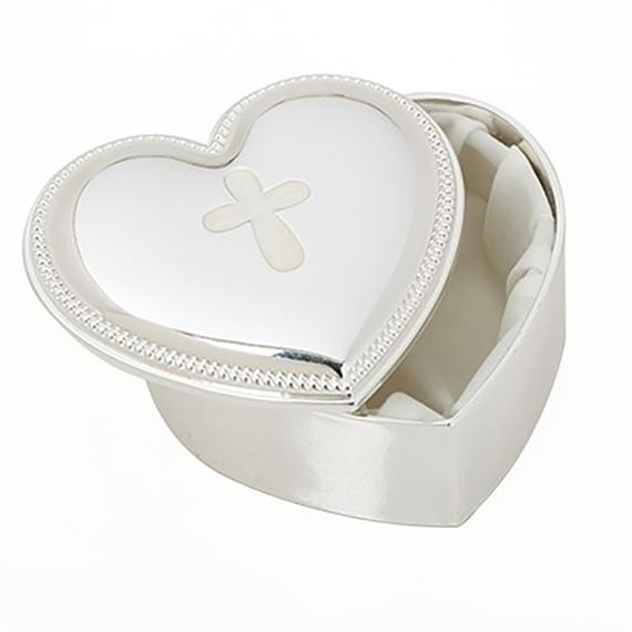 HEART SHAPED KEEPSAKE BOX WITH BEADED EDGE