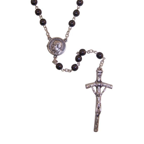 JOHN PAUL II - HEMATITE ROSARY
