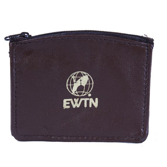 EWTN/MONSTRANCE - SHEEPSKIN ROSARY POUCH - BROWN