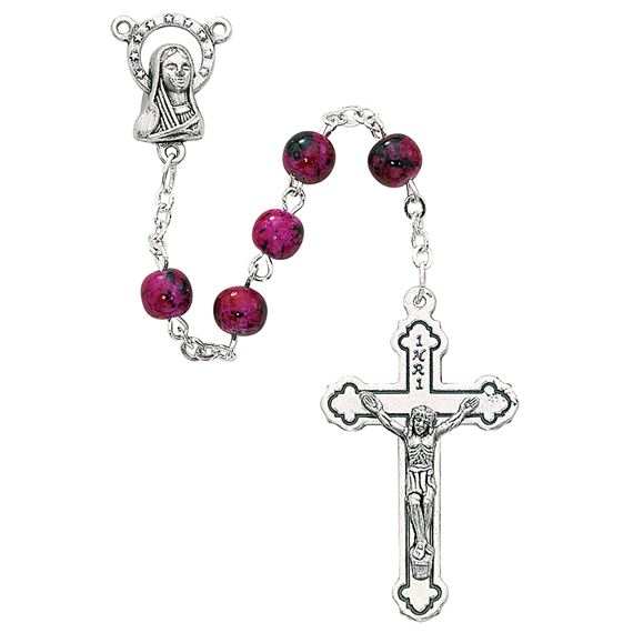PINK SWIRL BEAD ROSARY