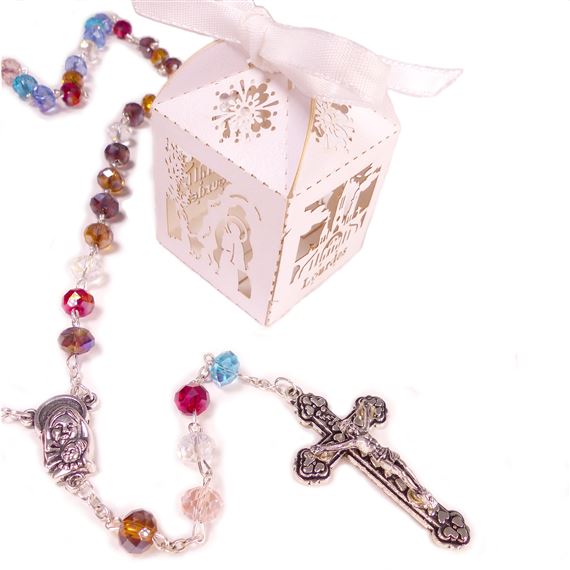 OUR LADY OF LOURDES ROSARY IN FANCY BOX