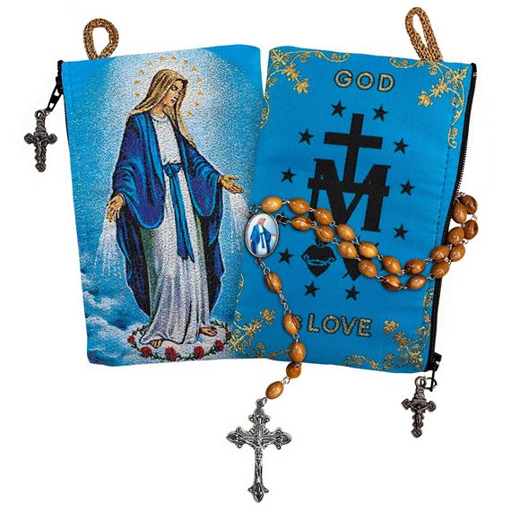 OUR LADY OF GRACE ROSARY AND POUCH
