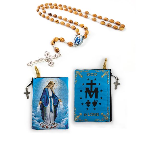 OUR LADY OF GRACE ROSARY AND POUCH