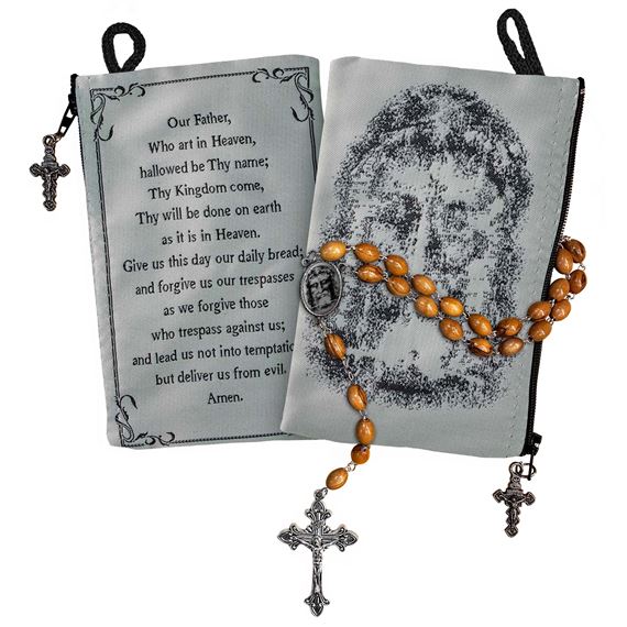 SHROUD OF TURIN ROSARY AND POUCH
