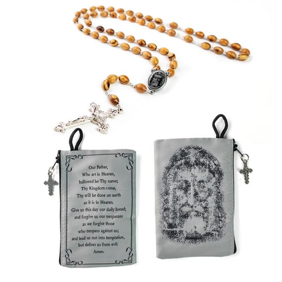 SHROUD OF TURIN ROSARY AND POUCH