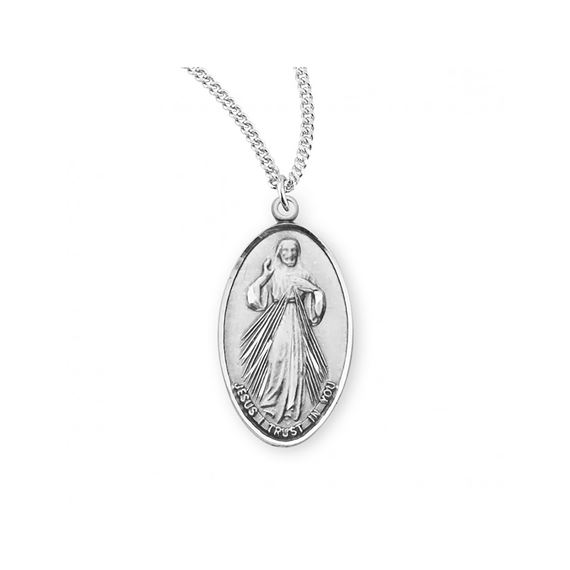 STERLING SILVER DIVINE MERCY AND ST. FAUSTINA DUAL MEDAL