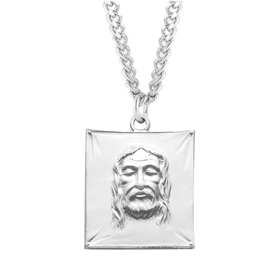 Shroud of Turin Sterling Medal with 24&quot; Chain