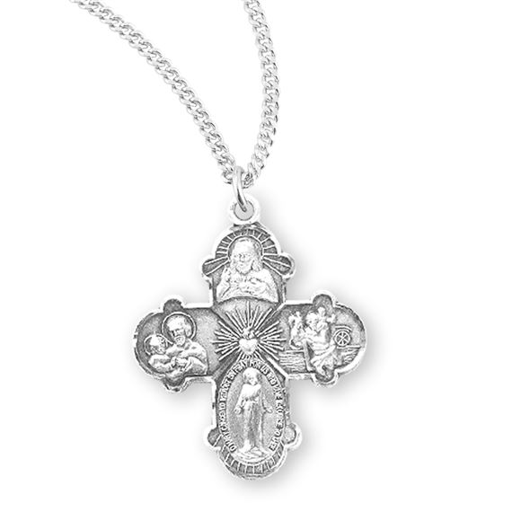 STERLING SILVER 4-WAY CROSS - 7/8"