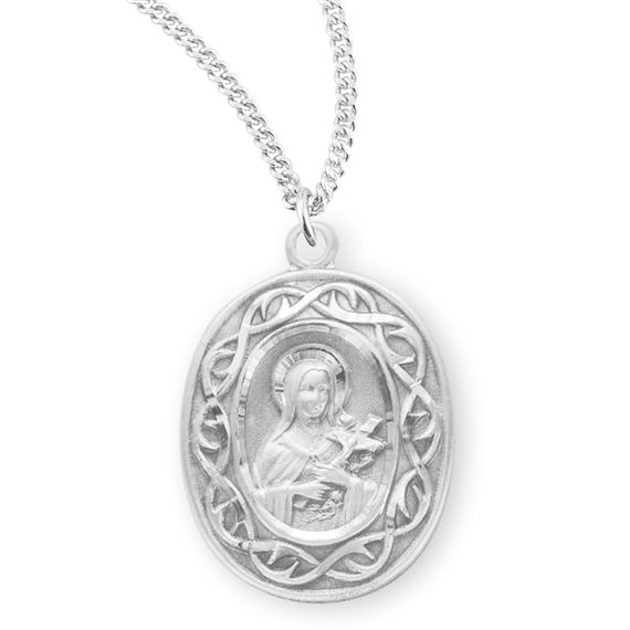 St. Therese of Lisieux - Crown of Thorns Medal wth 18&quot; Chain