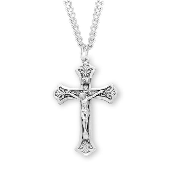 Sterling Fine Flared Crucifix with 20&quot; Chain