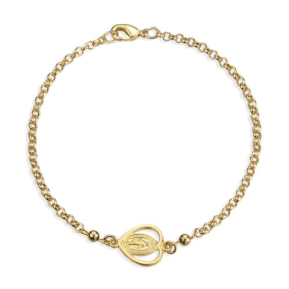 MIRACULOUS PIERCED HEART SHAPED MEDAL BRACELET