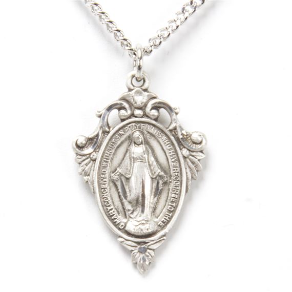 FANCY MIRACULOUS MEDAL - STERLING SILVER