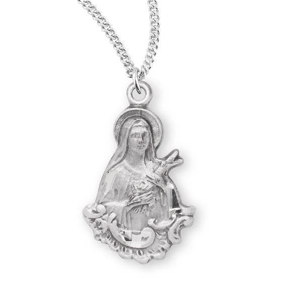 St. Therese of Lisieux Cut Out Medal with 18&quot; Chain