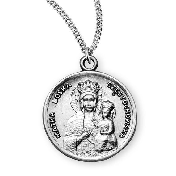 OUR LADY OF CZESTOCHOWA MEDAL - STERLING SILVER