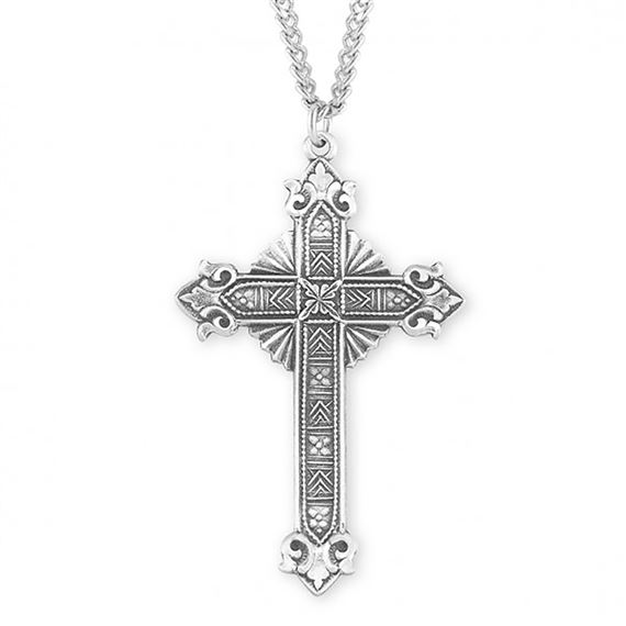 Ornate Cross Pendant Silver Religious Monk Priest Nun Costume - Foto 8