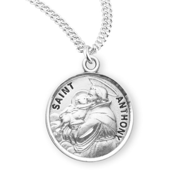 Round St. Anthony Sterling Medal with 20&quot; Chain