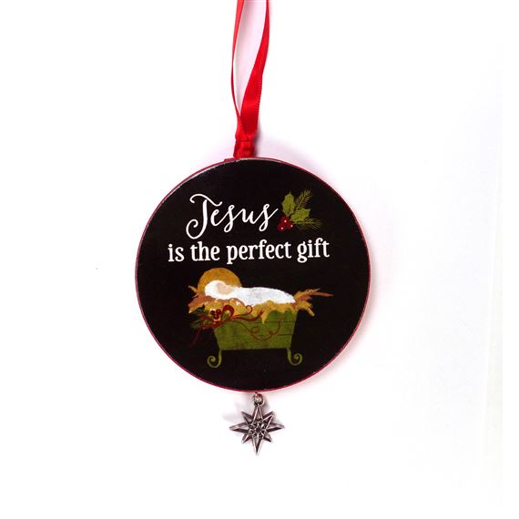 JESUS IS THE PERFECT GIFT CHRISTMAS ORNAMENT