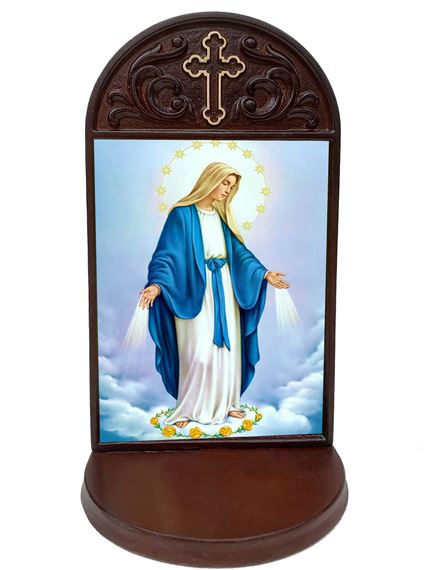 OUR LADY OF GRACE WOODEN PRAYER SHRINE